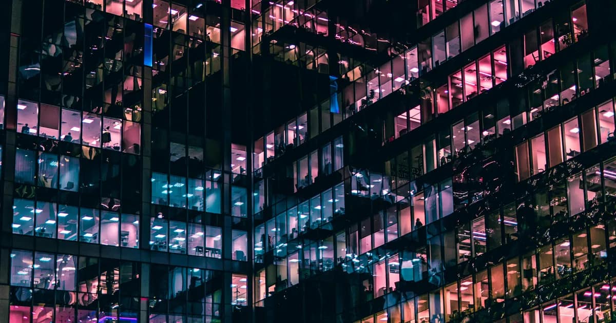 Lit office tower windows at night — the businesses behind Canada's MSB registry